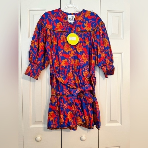 NWT Alden Adair Charlotte Dress in Color- Cobalt Tea Garden- Size Small - Picture 12 of 14